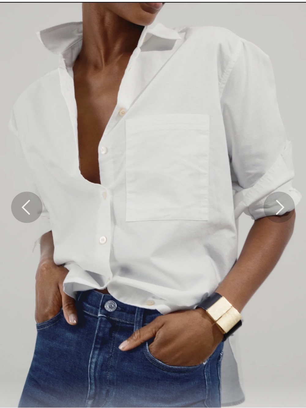 AYR the deep end Oxford shirt large white